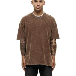 Ropa de calle, camiseta personalizada, diseño de impresión múltiple, camisetas gráficas lavadas vintage de gran tamaño para hombres, camiseta de lavado ácido para hombres - Product Image 1