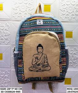 Mochila Unisex de algodón hecha a mano, bolsos de noche, moda sostenible ecológica, cierre de cremallera, telar manual, artesanía, etapas artesanales - Product Image 6