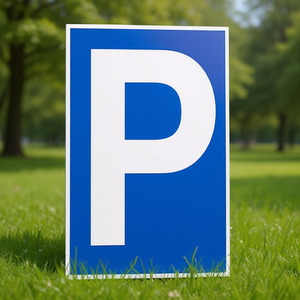 Blue/White <b>Plastic</b> Parking Signage L250xW400 mm for Yard & Lawn Use - Product Image 3