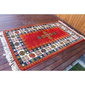 Alfombra Turca de 3.8x6.4 pies, Alfombra Vintage, Alfombra Oriental Roja - Product Image 2