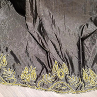 Qualité supérieure 100% Polyester Satin Tissu Somali Travail Manuel Gorgora Jupon Tissé Brodé Motif Rides Robe