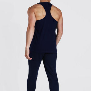 Camiseta sin mangas para hombre de poliéster y algodón de alta calidad 2025 OEM, diseño personalizado, fabricante de uso para correr de talla grande - Product Image 4