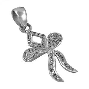 925 Silver <b>Bow</b> Pendant with Cubic Zirconia Rose Gold Rhodium Plated Women's Jewelry <b>Gift</b> Charm Pendants - Product Image 2