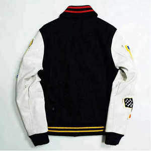 Chaqueta Universitaria Personalizada Estilo Varsity para Hombre, Chaqueta Letterman de Lana Melton, Mangas de Cuero al por Mayor, Chaqueta Universitaria OEM Personalizada de Invierno - Product Image 5