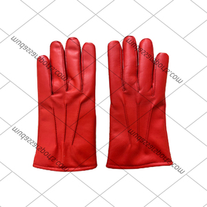 Gants d'habillage de la mode des femmes de couleur rouge Gants en cuir d'habillage d'écran tactile de doigt complet - Product Image 6