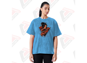 T-shirt à la mode pour femmes, tendance et délavé à l'acide, confortable, écologique, en denim, batik, velours côtelé, avec appliques et patchs de perles. - Product Image 6