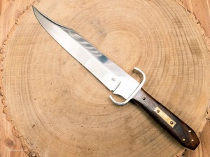 Couteau Bowie artisanal, lame en acier D2, manche en bois, avec étui en cuir, couteau d'extérieur, couteau sur mesure - Product Image 3