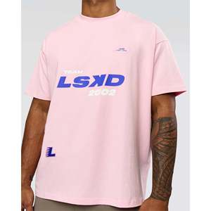 เสื้อยืดโอเวอร์ไซส์ League Heavyweight FLXCotton - ลายโลโก้ด้านหน้า Marshmallow-Power Cobalt - Product Image 4