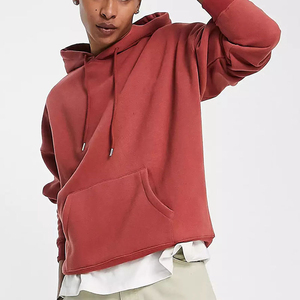 เสื้อฮู้ดผู้ชายผ้าฟลีซแบบผูกเชือกทรงหลวมโลโก้แบบกำหนดเอง - Product Image 3