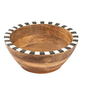 Bol en bois naturel artisanal, articles de mariage, bols de service décoratifs en bois pour la décoration de table, bols en bois véritable faits à la main - Product Image 1