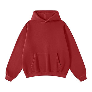 Sudadera con Capucha Estilo Vintage, 100% Algodón, Gruesa, Estilo Urbano, Holgada, Lavada al Ácido, con Hombros Caídos - Product Image 4