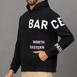 Vente en gros de pulls à capuche pour hommes femmes logo personnalisé brodé 100% coton coupe surdimensionnée couleur unie logo avant saison d'automne - Product Image 2