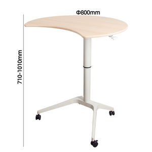 Table de conférence mobile à hauteur réglable, pivotante, avec vérin pneumatique à gaz, pour passer du positionnement assis à debout, OEM - Product Image 4