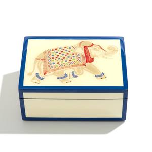 White lacquer <b>vanity</b> trinket <b>box</b> lacquerware for home desktop styling on trend lacquered boxes - Product Image 3