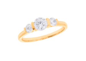 Diamant Chef-d 'œuvre 0.90Ct Diamant Rond de Laboratoire 3 Pierre Bague de Fiançailles en Or 14K Vente en Gros OEM - Product Image 4