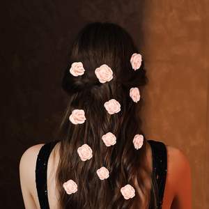 Barrette à cheveux Hijunmi Vintage Rose Pearl 5cm, décorative, en satin pour femme, pour usage quotidien - Product Image 6