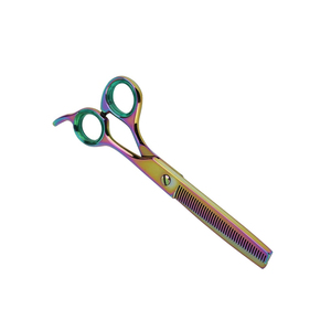 Tijeras Profesionales de Acero Inoxidable Ligeras con Punta Afilada Negra y Roja para Peluquería, Corte y Entresacado de Cabello - Product Image 3