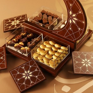 ชุดที่วางเค้กแบบเรียบง่ายทำจากไม้กล่องไม้พร้อมถาดไม้สำหรับ2026รอมฎอนและอีสเตอร์ - Product Image 6