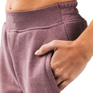 High Waist <b>Elastic</b> Waistband Women's Gym Workout Sweatpants High Quality Wide Leg Jogger Pants Blank Cotton Fleece Loose Fit - Product Image 5