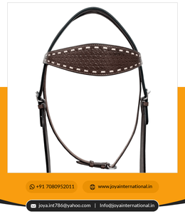 Cabecera de cuero occidental con logotipo personalizado/tachuela de caballo marrón inteligente riendas plegables montar herramientas talladas a mano trabajo caballo alto - Product Image 4