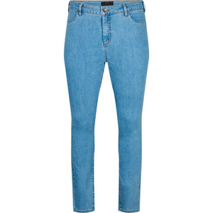 <b>Women's</b> Plus Size <b>Light</b> Wash High Collar <b>Jeans</b> New Design High Straight Zipper Fly Breathable <b>Blue</b> Logo Waist Autumn Skinny - Product Image 1