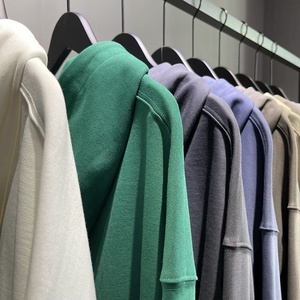 เสื้อสเวตเตอร์มีฮู้ดผ้าเกล็ดปลาแบบเรียบมีหมวกโอเวอร์ไซส์430 GSM น้ำหนักมาก - Product Image 2