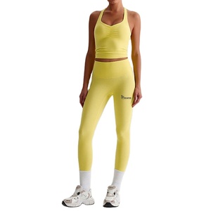 Women Two Piece Outfit <b>Cross</b> Strap Tank <b>Top</b> and Relaxed Fit Pants Set Soft Stretch Casual Summer Wear Set for Wholesale - Product Image 3