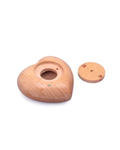 Urne de crémation en forme de cœur pour cendres, urne de crémation en bois - Product Image 4