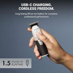 Tondeuse à cheveux électrique sans fil rechargeable à lame en T, réglable, en acier inoxydable, pour barbiers, barbes, étanche IPX7 - Product Image 6