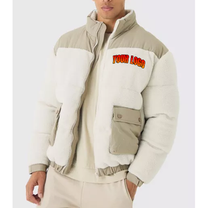 Chaqueta Acolchada con Capucha Delantera, Impermeable, Transpirable, de Lona Personalizada, para Hombre, de Dos Tonos, Abrigo Cálido de Invierno, Prenda Exterior Suave y Afelpada - Product Image 1