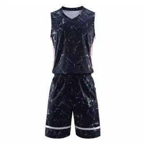 Vêtements de sport unisexe rose noir personnalisés, uniformes de basket-ball, vêtements de sport en polyester, basket-ball - Product Image 1