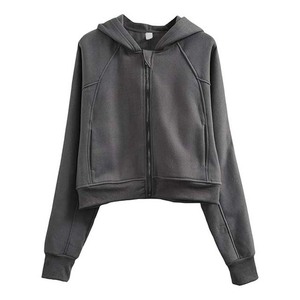 Femmes Crop Top Gym Hoodies Haute Qualité Nouveau Design Respirant Femmes Crop Hoodie En Gros OEM Confortable Surdimensionné Hoodies - Product Image 6