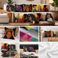 Siyah Afrikalı Kadın Yastık Kılıfı Yumuşak Polyester Altın Sanat Portresi Minder Kılıfı Kanepe için Dekoratif Yastık Kılıfı