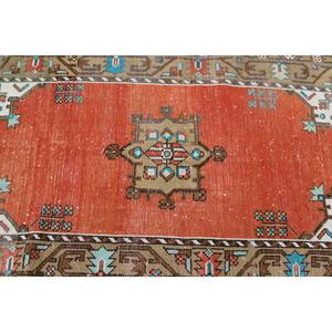 Alfombra Turca Vintage, Alfombra de 3.2x5.7 pies, Alfombra Abstracta con Detalles Rojos - Product Image 5