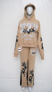 Fabricantes de ropa Streetwear Heavyweight Oversized Screen Print Sudadera con capucha y pantalón personalizado Jogger Set para Unisex - Product Image 2