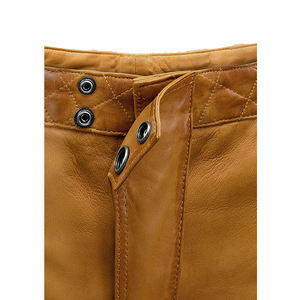 Pantalon en cuir de créateur de qualité supérieure motif droit léger Hip Hop Streetwear taille haute marque personnalisée braguette à boutons plate - Product Image 5