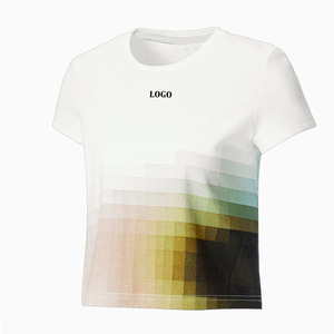 Top Corto para Uso Casual al Aire Libre con Bloques de Color 2026, Camisetas Cortas Elegantes para Mujer, Ropa Casual, Tela Jersey Ligera - Product Image 4