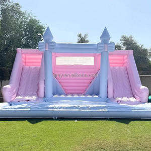 Nuevo diseño Pastel rosa azul adultos niños <span class=keywords><strong>grande</strong></span> doble carril Casa de rebote arco castillos hinchables para <span class=keywords><strong>comprar</strong></span> - Product Image 1