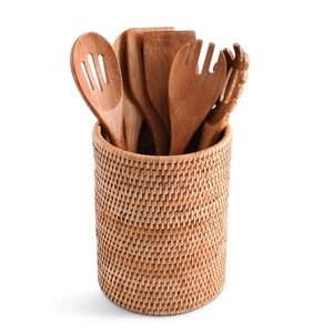<b>Square</b> Natural Rattan Wicker <b>Basket</b> for Spoons Handmade Eco-Friendly Modern Multi-Purpose Storage Artex Green Earth Made Hanoi - Product Image 6