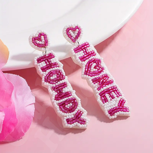 ต่างหูห้อยลูกปัดแก้วดีไซน์ตัวอักษรทำจาก123ที่ทำด้วยมือห้อยทำจากสเตนเลสสตีลแบบสปอร์ตสำหรับคอลเลกชันกีฬาฤดูหนาว - Product Image 6