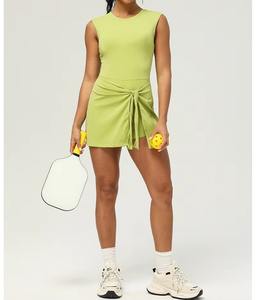 Robe de sport de yoga à bretelles croisées avec soutien-gorge intégré pour femmes, vêtements de sport sans manches de haute qualité - Product Image 5