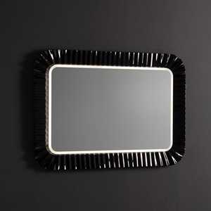 Reversible Installation 94x68 LED Mirror with <b>Black</b> Fused Glass <b>Frame</b> - Product Image 1