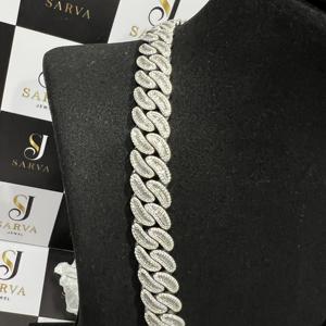 <b>Fine</b> Jewelry VVS Moissanite <b>Fine</b> <b>Necklaces</b> 925 Sterling Silver Iced Diamond Cuban Link Hip Hop <b>Necklace</b> Men's IGI Certified Gift - Product Image 5