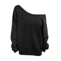 Top confortable à épaules dénudées avec manches complètes T-shirts en coton pour femmes Logo personnalisé et conception