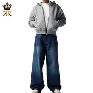 Sudadera con Capucha Corta con Cremallera Completa y Logotipo Impreso Digitalmente de 360 g/m², Sudadera con Capucha Lisa para Hombre, Venta al por Mayor - Product Image 4