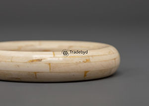 กำไลข้อมือฝังกระดูกแท้ งานฝีมือชั้นสูง เครื่องประดับแฟชั่น พร้อมกรอบแบบ Bezel Setting สำหรับทุกเพศ เหมาะสำหรับเป็นของขวัญ Tradebyd - Product Image 4