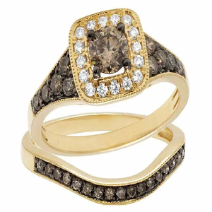 Bague de couple romantique de luxe en or 18 carats avec diamant de laboratoire de qualité supérieure, certifiée IGI - Product Image 1