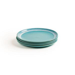 Ensemble d'assiettes en céramique Aqua Teal, finition émaillée mouchetée, légères mais robustes, idéales pour les tables décontractées et les tables de haute couture - Product Image 3