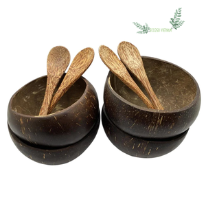 Cuenco de cáscara de coco ecológico personalizado de Vietnam pulido con logotipo láser para velas - Product Image 1