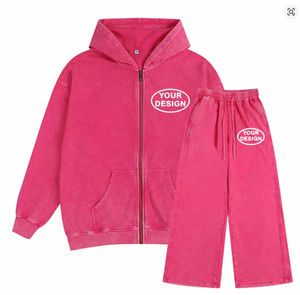 Conjunto de pantalones de chándal y Sudadera con capucha para hombre, 100% de algodón, Jersey Vintage con capucha, ropa de calle de peso pesado, chándal acampanado - Product Image 6